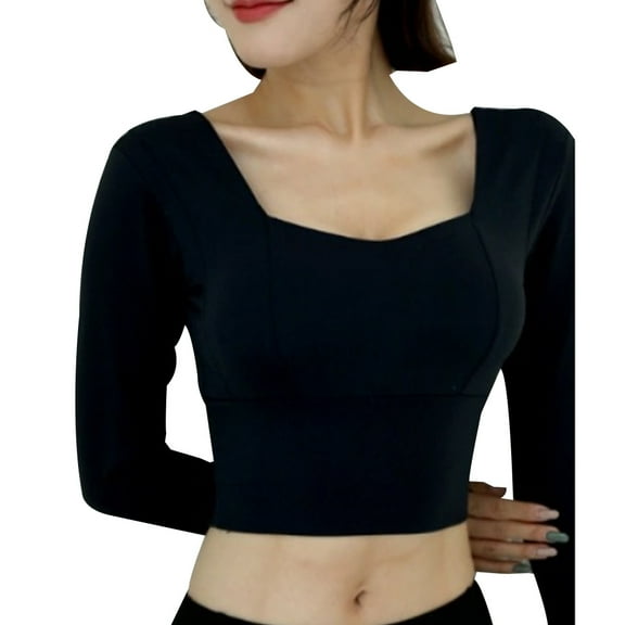 Workout Shirts for Women Long Sleeve Yoga Tops Sports Running Shirt Breathable Athletic