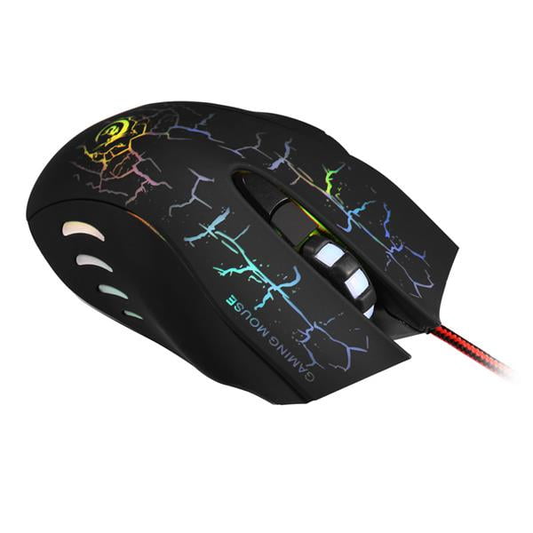 Crack Glows Wired Gaming Mouse 5600DPI Adjustable 7 Buttons Cable USB LED Optical Gamer Mouse for PC Computer Laptop Mice