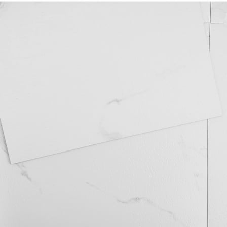 VEVOR Self Adhesive Vinyl Floor Tiles 12 x 12 inch, 50 Tiles 1.5mm Thick Peel & Stick, White Marble Texture DIY Flooring for Kitchen, Dining Room, Bedrooms & Bathrooms, Easy for Home Decor
