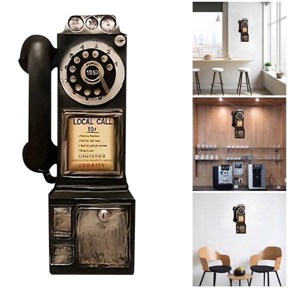 Resin Telephone Hanging Photo Prop for Living Room Photography Classic Retro Desk Accessory Unique for Styling and Display