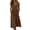 Brown v neck boho dress a1, variant on Women Summer V Neck Sleeveless Button Down Boho Midi Dresses Flowy A-Line Casual Holiday Beach Party Sundresses, Black M