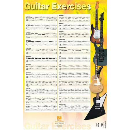 Guitar Exercises Poster: 22 Inch. X 34 Inch. Poster (Best 3 4 Guitar)