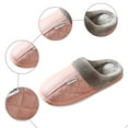 thumbnail image 5 of Memory Foam Scuff Slippers for Women Plush Warm Fashion Stitching Leather Waterproof Indoor Winter Home Shoes Non Slip Slip on Slides Pink 10, 5 of 5