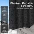 thumbnail image 4 of Lfeey Blue Floral Blackout Curtains for Bedroom, Thermal Insulated Grommet Window Drapes, Bird and Flower, 42x63 inch, 2 Panels, 4 of 7
