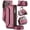 Hotpink, variant on For iPhone 16 Pro Crossbody Wallet Case, with 10 Card Slots, Zipper RFID Blocking Pocket and Magnetic Flip Folio 3-in-1 PU Leather Wristlet Shoulder Strap Case,Purple