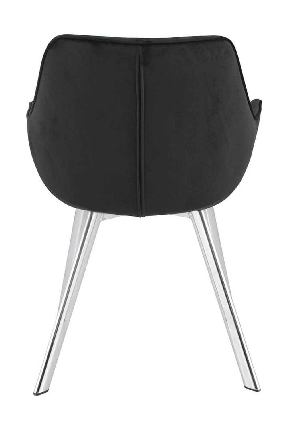 Topline Home Furnishings Dining Arm Chair, Velvet & Chrome Legs