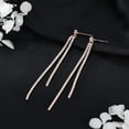thumbnail image 6 of Sterling Silver Crystal Rhinestone Linear Drop Earrings for Women Teens CZ Long Dangle Earrings Tassel Chain Studs, 6 of 12