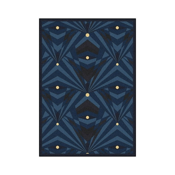 Deco Strobe 5'4" x 7'8" Area Rug In Color Navy