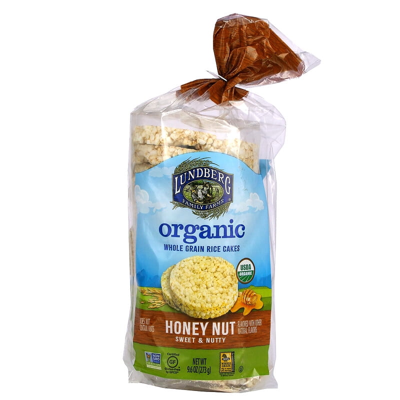 Lundberg, Organic Whole Grain Rice Cakes, Honey Nut, Sweet & Nutty, 9.6 oz