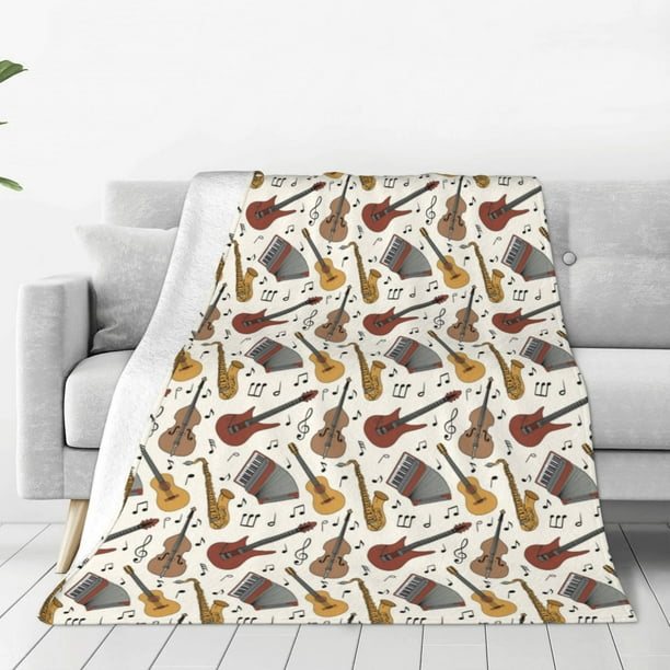 Balery Guitar Manta de Felpa Suave y Acogedora – Cobija de Franela Aterciopelada para Cama, Lavable y Cálida para Sofá, Mascotas, Transpirable-50"x40"