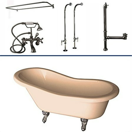 Barclay TKADTS60-BCP6 Tub Kit 60" AC Slipper,Filler,ShwrRd,Supplies,Drain-Chrm