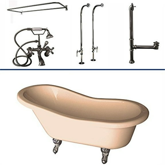 Barclay TKADTS60-BCP6 Tub Kit 60" AC Slipper,Filler,ShwrRd,Supplies,Drain-Chrm