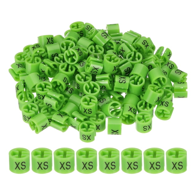 Uxcell Clothes Hanger Markers, Tags Fit Rod Garment Size Hanger Clips Color Coding Label for Clothing Hangers Light Green XS