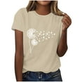 thumbnail image 1 of Tops de Ajuste Suelto para las Mujeres Sudadera Casual Impresa Manga Corta Cuello Redondo Superior, Poliéster, 1 of 4
