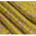 thumbnail image 3 of Soimoi Yellow Cotton Poplin Fabric Ranunculus & Roses Floral Print Fabric by the Yard 58 Inch Wide, 3 of 7