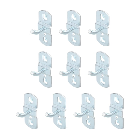 Uxcell 10 Pack Square Pegboard Hooks, 1.4 Inch Supermarket Shelf Rack Hook Metal Heavy Duty Exhibition Display Accessories for Tool Hanging Wall Organizer, Silver