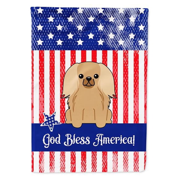 Carolines Treasures BB3099CHF Patriotic USA Pekingnese Fawn Sable Flag Canvas House Size