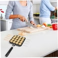 thumbnail image 2 of Sartén Takoyaki antiadherente de 16 agujeros con tenedor, sartén para hornear fácil de limpiar para bolas de panqueques Poffertjes, 2 of 3