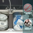 thumbnail image 6 of OTHWAY 9.5"x12" Non-Slip Double Sink Divider Protector Mat Heavy-Duty Dish Drying Rack with Strong Suction Cups, Easy to Clean & No Smell Kitchen Sink Tray for Glassware, Plates & Dishes (Dark Gray), 6 of 7