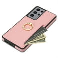 thumbnail image 4 of Allytech Galaxy S21 Ultra Case Cover Wallet, S21 Ultra Case, PU Leather with Ring Holder Stand Protective Shockproof Slim Fit Shell Phone Case Cover for Samsung Galaxy S21 Ultra - Pink, 4 of 5