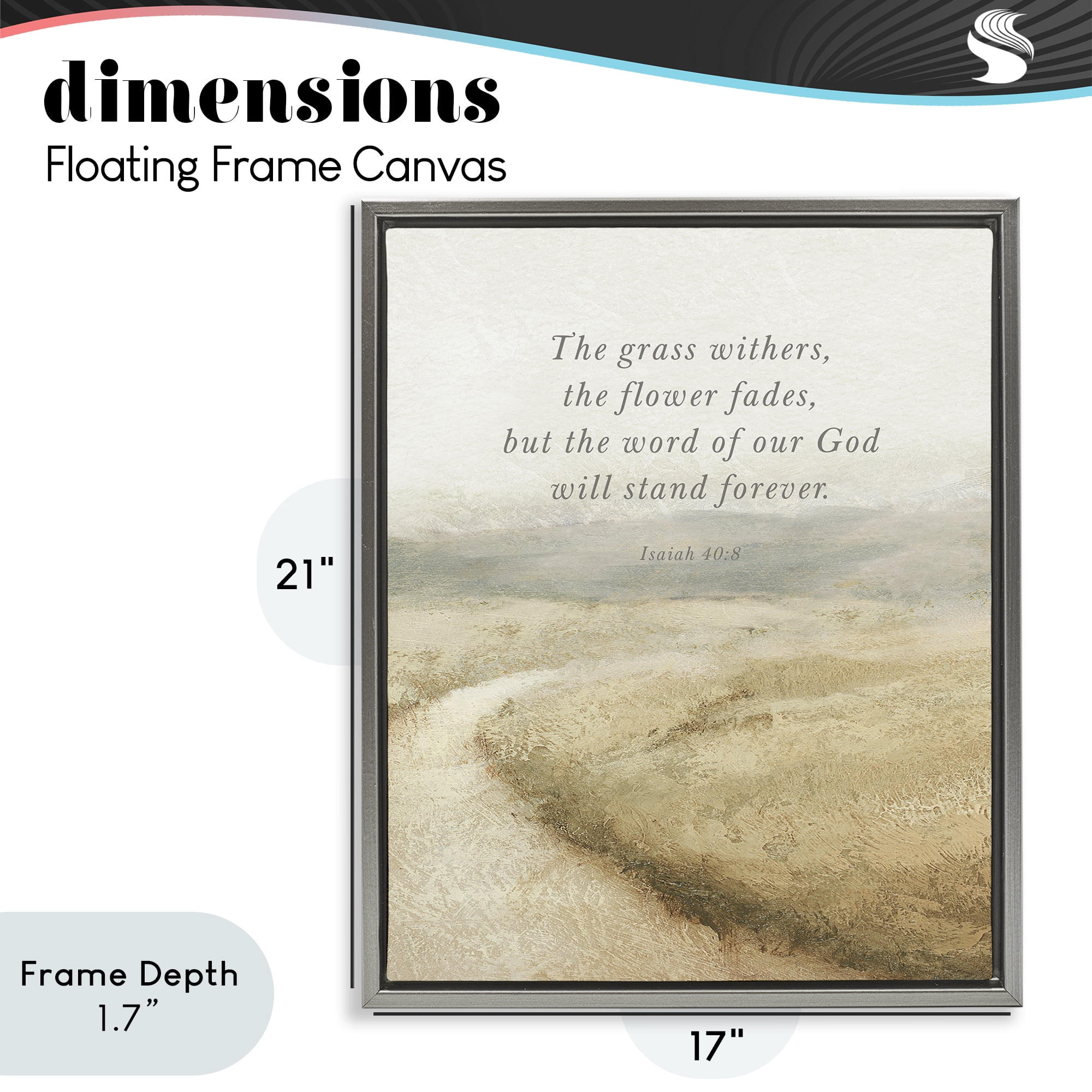 Stupell Industries Word Of God Isaiah Proverb Gray Framed Floater Canvas Wall Art, design by John Spaeth