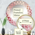 thumbnail image 3 of Designart "Enchanted Spills in Pink and Gold II" Abstract Round Wall Mirror - Modern Oval Printed Decorative Oversized Mirror - Multiple Color Options, 3 of 4