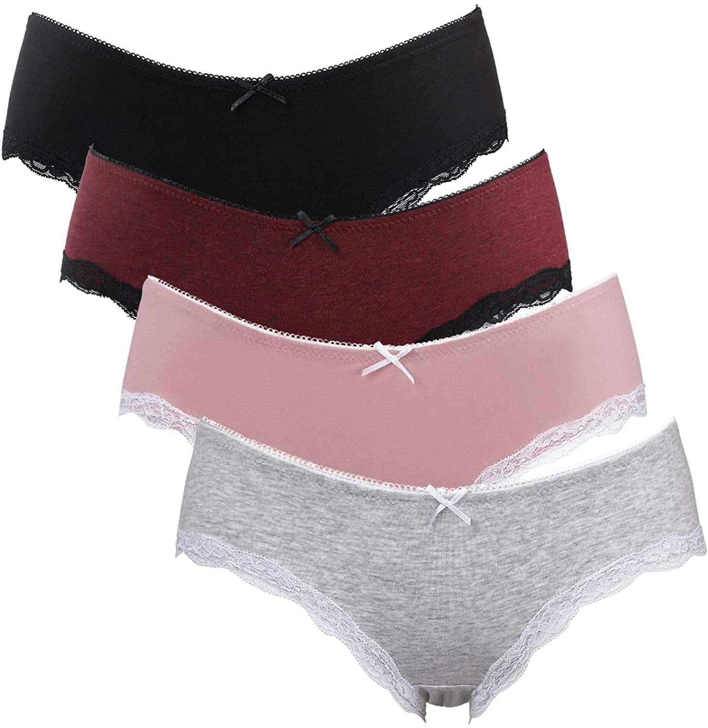 Charmo Women's Assorted Hipster Panties Cotton Soft Underwear 4 Packs
