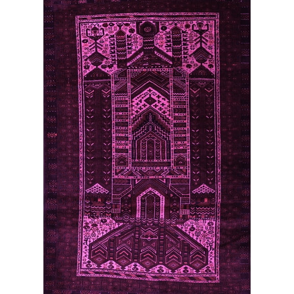 Ahgly Company Indoor Rectangle Persian Pink Traditional Area Rugs, 5' x 7'