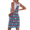 thumbnail image 4 of Women's Casual V-Neck Sundress, Sleeveless Summer Dress with Patriotic Print and Pockets, Comfortable Apparel for Festivals and Travel,Royal Blue 2XL, 4 of 5