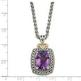 thumbnail image 3 of Sterling Silver Gold Diamond Amethyst Necklace, 3 of 3