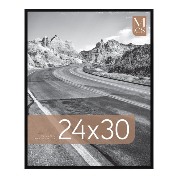 MCS Everline Collection 24x30 Poster Frame Black, Vertical & Horizontal Wall Hanging Large Picture Frame for Photos, Posters & Art Prints (1-Pack)