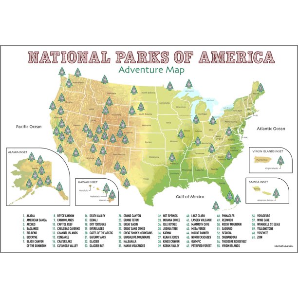 Usa National Parks Scratch Off Poster Geographic Map With All 61 Scratchable National Parks Poster Size Perfect Gift Includes States Territories With Scratch Pick Cloth Walmart Com Walmart Com