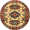 thumbnail image 1 of Ahgly Company Indoor Round Traditional Fire Brick Red Geometric Area Rugs, 4' Round, 1 of 6
