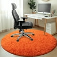 thumbnail image 4 of SARAG Luxury Round Fluffy Area Rugs for Bedroom Kids Girls Room Nursery,Super Soft Circle Rug,Cute Shaggy Carpet For Living Room,6'x6',Orange, 4 of 8