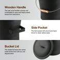 thumbnail image 5 of 2.6 Gallon Fireplace Ash Bucket with Lid Shovel, Hand Broom, Charcoal Wood Fire Pits Burning Stoves, Coal Pellet Metal Buckets, Hot Wood Carrier Pail Fire Pits Ash Can Cleaning Tools, 5 of 10