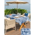 thumbnail image 4 of Outdoor Tablecloth with Umbrella Hole & Zipper, Navy Blue Coastal Palm Leaves Rectangle Tablecloth 60x84 Inch, Summer Botanical Tropical Patio Table Cover Waterproof Table Cloth for Picnic/Party, 4 of 7