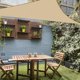 thumbnail image 5 of Toldo vela triangular impermeable de lona estirada con protección contra rayos UV, tejido impermeable, resistente a la intemperie, secado rápido, para jardines, parques y césped, 2,4 x 2,4, 5 of 5
