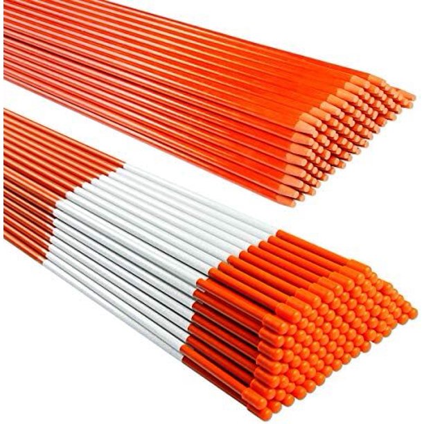 200 Pack of 48" Long Orange Driveway Markers Snow Plow Stakes