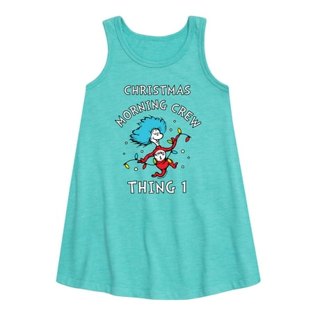 

Cat in the Hat - Christmas Morning Crew Thing 1 - Toddler and Youth Girls A-line Dress