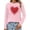 261 Pink, variant on Beopjesk Womens Casual Love Heart Shirts Long Sleeve Valentine's Day Tees Raglans Sleeve Graphic Tees Tops