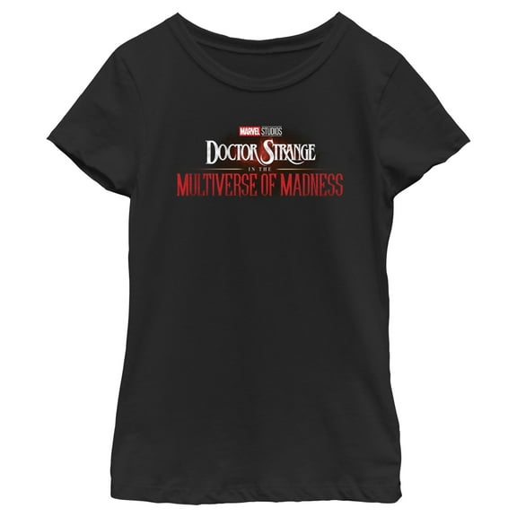 Girl's Marvel Doctor Strange in the Multiverse of Madness Black Logo  Graphic Tee Black X Large