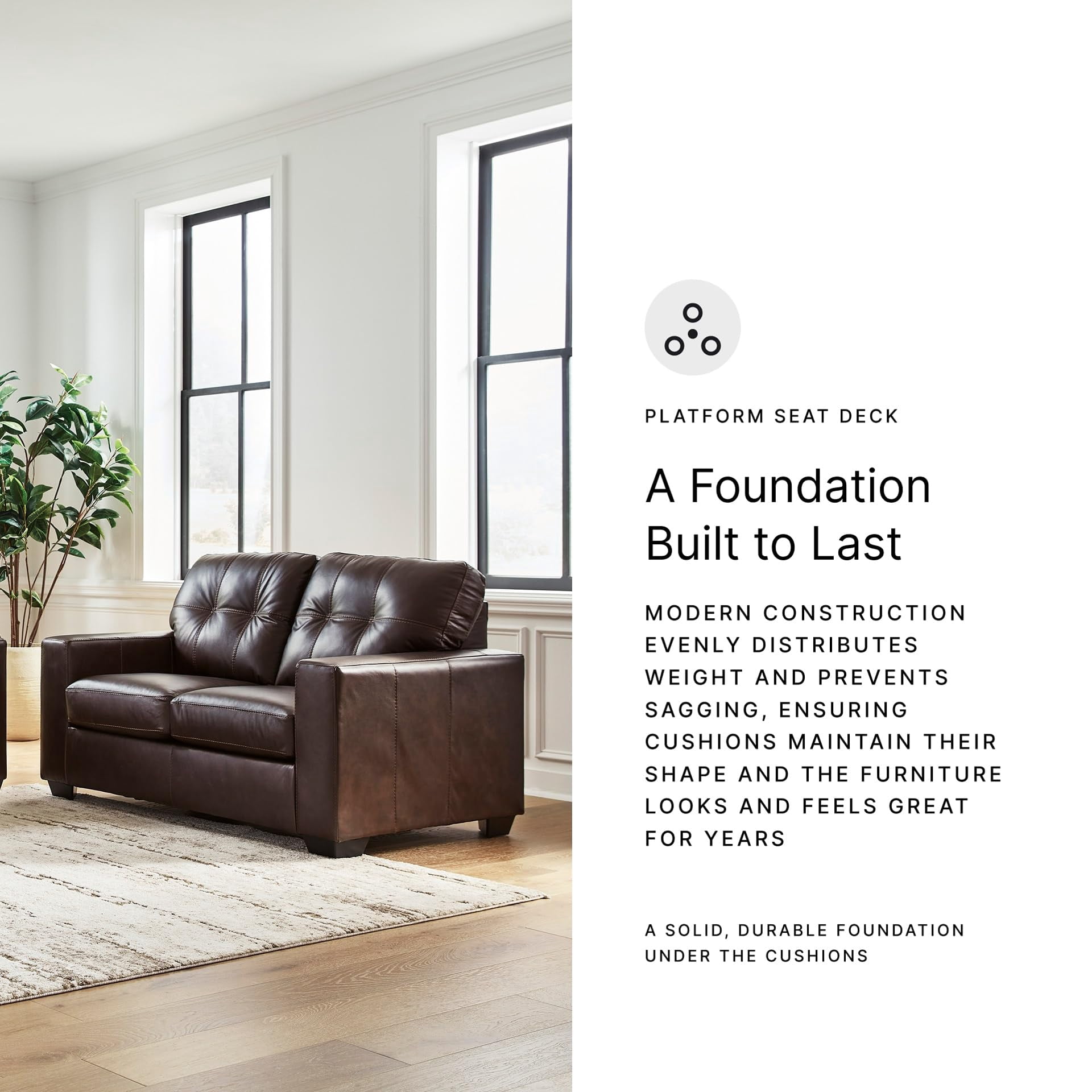 Signature Design by Ashley Furniture Santorine Dark Brown Loveseat