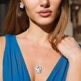 thumbnail image 4 of Collares con colgante de corazón de amor para mujer, tono plateado, tono oro rosa, cristales, piedra natal, día de San Valentín, joyería, regalos para mujer, fiesta, día de aniversario, cumpleaños MFZFUKR WRMH-201-9, 4 of 6