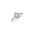 thumbnail image 4 of RYLOS Rings for Women 14K White Gold Halo of Diamonds Birthstone Ring 6X4MM Pear Tear Drop Gemstone April White Topaz Jewelry for Women  Size 9, 4 of 8