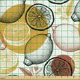 thumbnail image 2 of Abstract Fabric by the Yard, Fruit Illustration Along Colorful Dotted Lemons Pattern Citrus Slices and Circle, Decorative Upholstery Fabric for Chairs & Home Accents, Multicolor by Ambesonne, 2 of 5