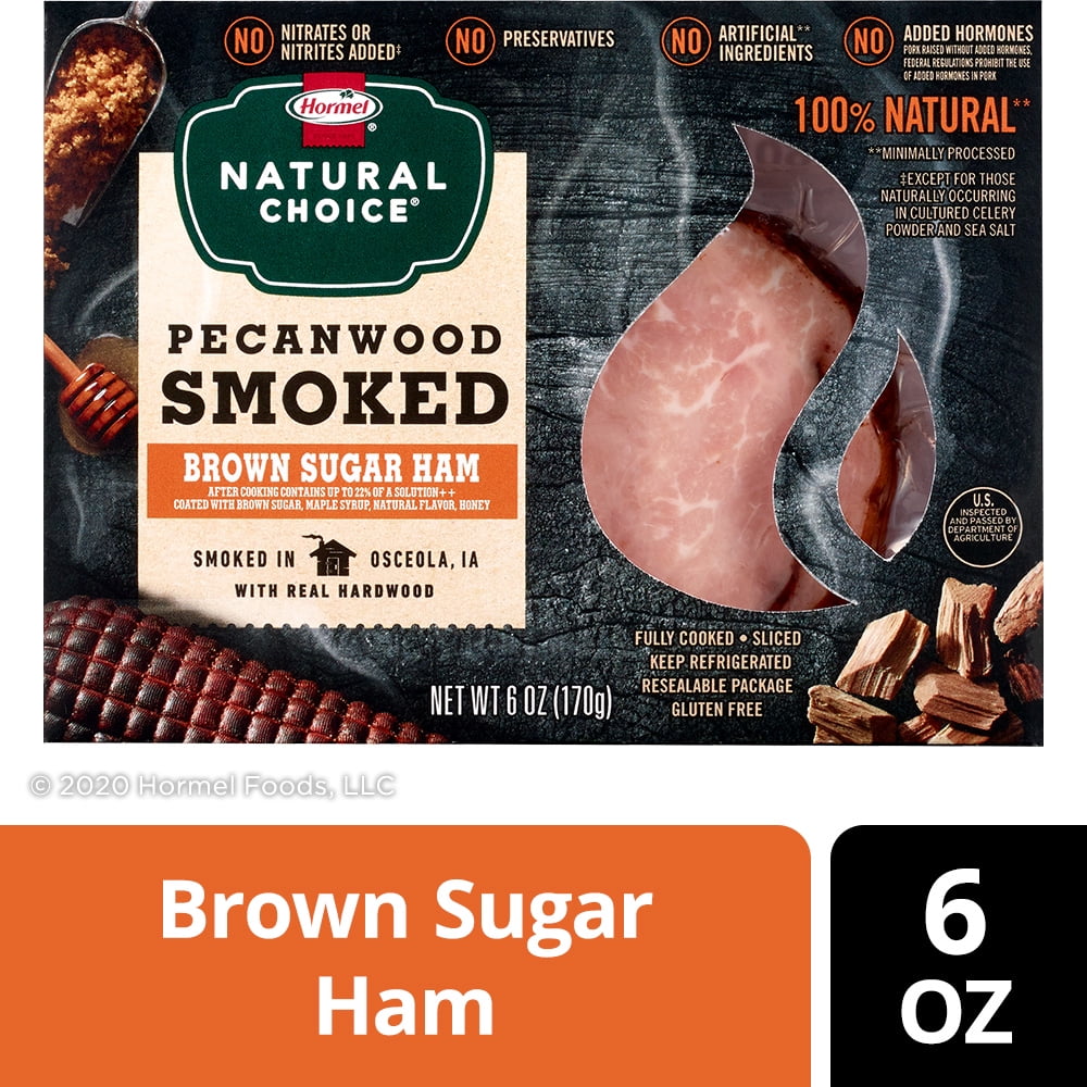 HORMEL NATURAL CHOICE Sliced Pecanwood Smoked Deli Ham Lunch Meat with Brown Sugar, 6 Oz