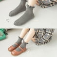 thumbnail image 5 of Laklulu Calcetines de niña bebé Retro peplum con flecos borla con cordones calcetines de vestir hasta el tobillo calcetines de botas de niña pequeña, 5 of 5