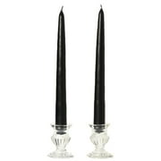 1 Pair Taper Candles Unscented 6 Inch Black Tapers .88 in. diameter x 6 in. tall