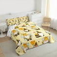 thumbnail image 3 of Manfei Cartoon Bee Gnome King Size Comforter Sets,Heart Bollon Bedding Comforter Set,Kawaii Daisy Flower Bedding Set For Girls,Yellow White Home Decor Reversible,3 Pieces, 3 of 8