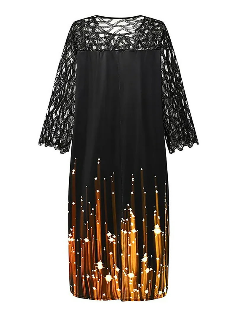 green emerald velvet dress Elegant Midi Skirt Irregular Color Block Long Sleeve Dress Black / S by Blue Zone Planet main image 1
